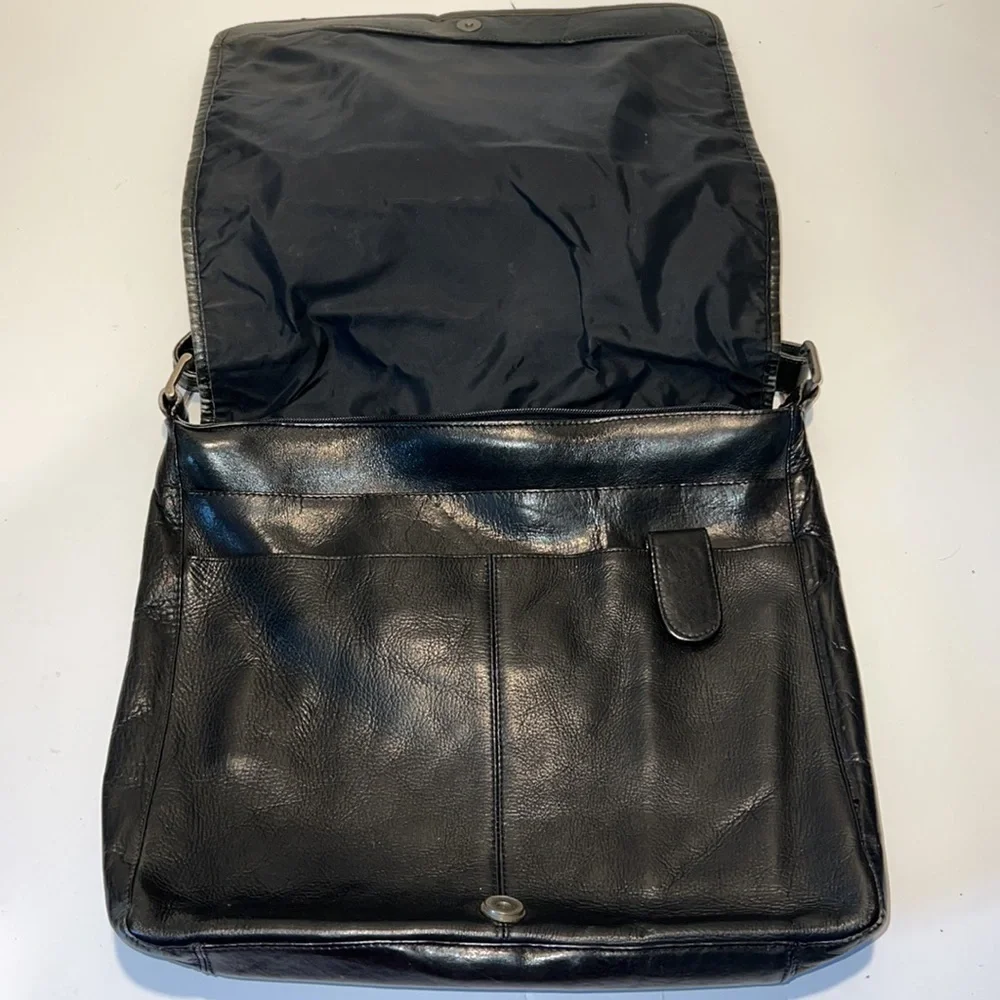 Frye Black Leather Messenger Crossbody Bag Vintage